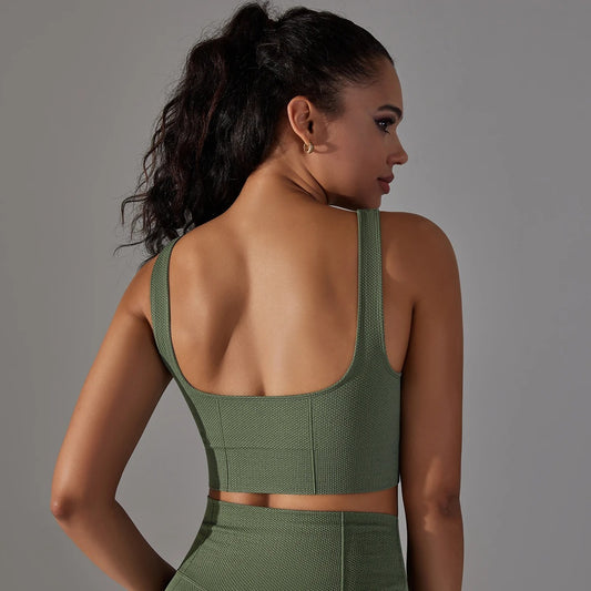 Shockproof Bra With Pad Army Green
