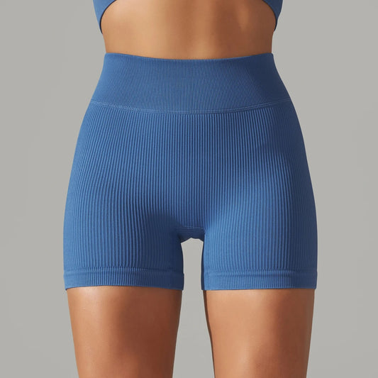 Ribbed Gym Shorts Blue