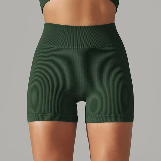 Ribbed Gym Shorts Dark Green
