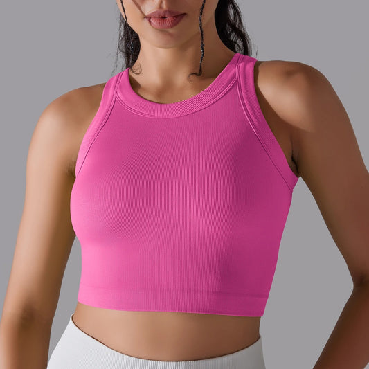 Seamless Sports Top With Pad Rose
